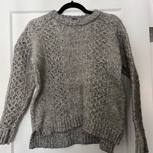 Theory Chunky Cable Knit Grey Merino Wool/Cotton S/M